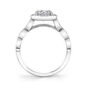 Sylvie 14K White Gold Vintage Inspired Stackable Engagement "Jessa" Ring