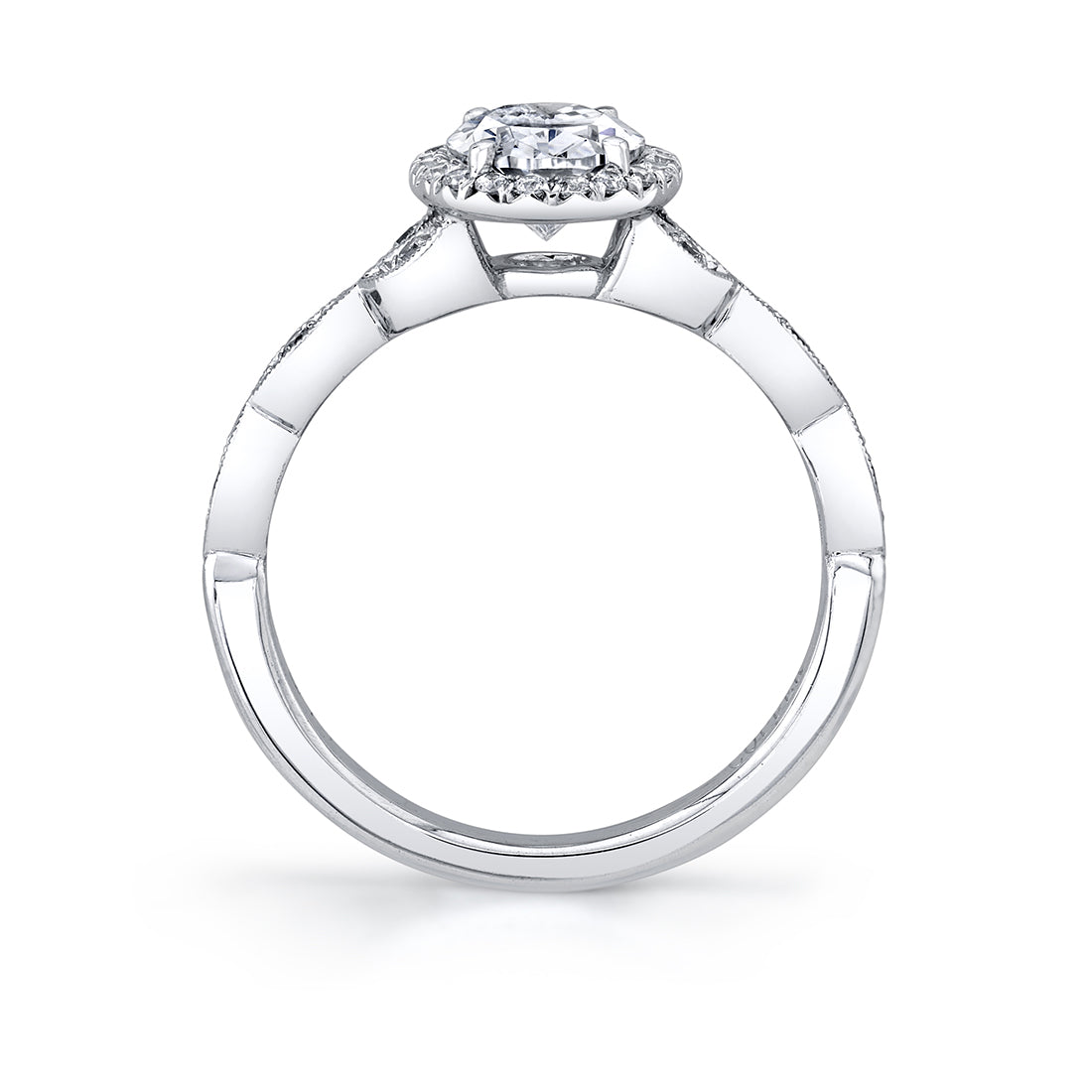 Sylive "Frederique" Oval Diamond Halo Engagement Ring - S1925