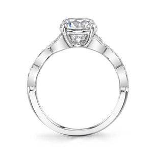 Sylvie 14K White Gold "Frederique" Vintage Inspired Diamond Engagement Ring