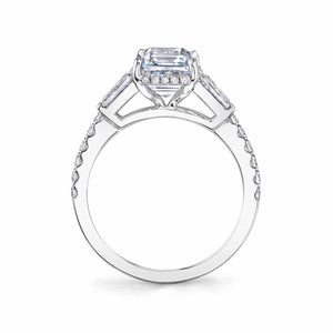 Sylvie 14K White Gold Emerald Cut Three Stone Engagement "Isla" ring