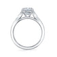 Sylvie "Esmeralda" 14K White Gold Vintage Inspired Diamond Engagement Ring - S2504