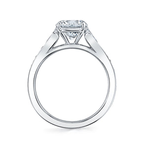 Sylvie 14K White Gold" Esmeralda" Vintage Inspired Diamond Engagement Ring