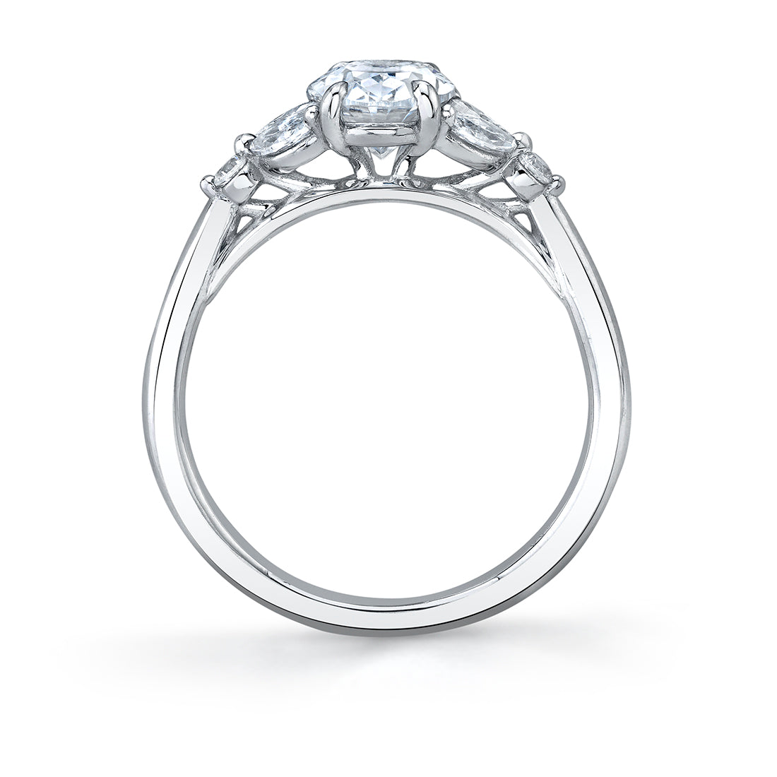 Sylvie 14K White Gold Oval Diamond "Alina" Engagement Ring