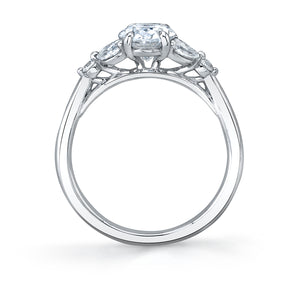 Sylvie 14K White Gold Oval Diamond "Alina" Engagement Ring