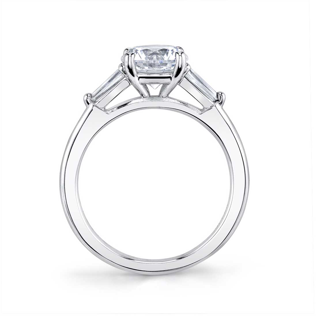 Sylvie 14K White Gold Three Stone Engagement "Nicolette" Ring
