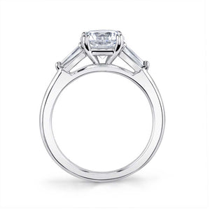 Sylvie 14K White Gold Three Stone Engagement "Nicolette" Ring