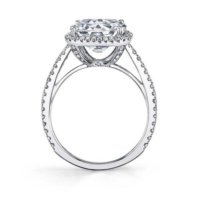 Sylvie "Angelika" Classic Cushion Halo Engagement Ring SY395