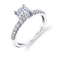 Sylvie "Celine" 14K White Gold Classic Diamond Engagement Ring - S1499