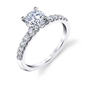 Sylvie Celine 14K White Gold Classic Diamond Engagement Ring - S1499