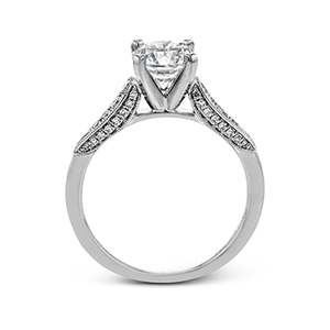 18K White Gold Diamond Vintage Style Engagement Ring by Simon G Jewelry