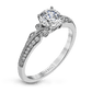 18K White Gold Diamond Vintage Scroll Design Engagement Ring by Simon G. Jewelry