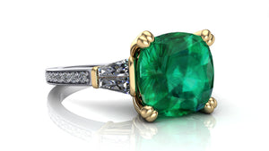 Custom Made Emerald & Diamond Ring