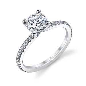 Sylvie Adorlee - Round Solitaire Engagement Ring S1093