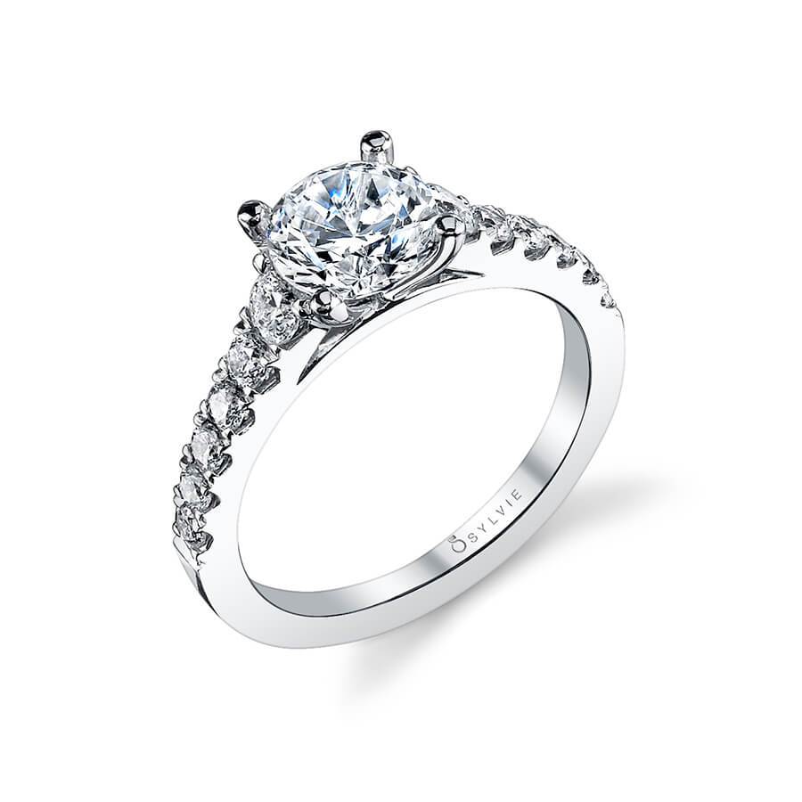 Sylvie "Luna" Classic Solitaire Diamond Engagement Ring S1127