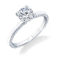 Sylvie 14K White Gold "Messaline" Modern Solitaire Engagement Ring - S1701