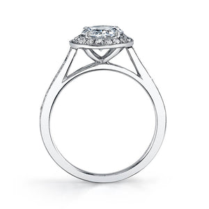 Sylvie 18K White Gold Bezel Style Diamond Engagement Ring