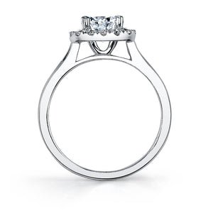 Sylvie 14K White Gold "Therese" Cushion Diamond Halo Engagement Ring