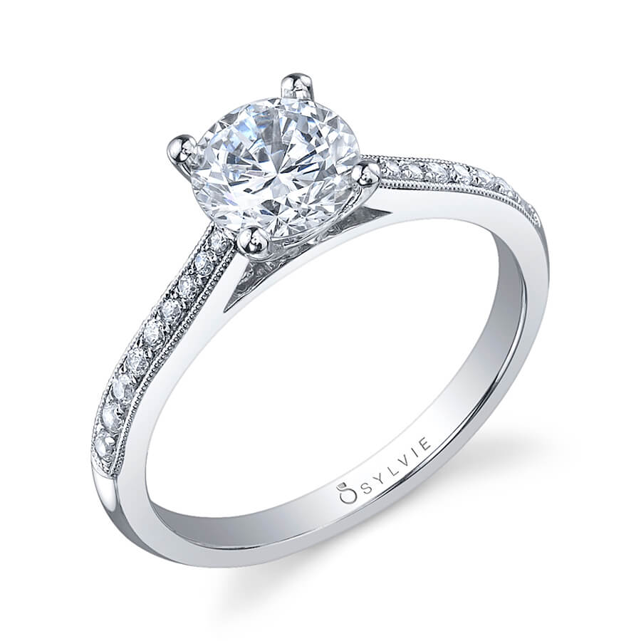 Sylvie 14K White Gold Diamond "Nathalie" Engagement Ring