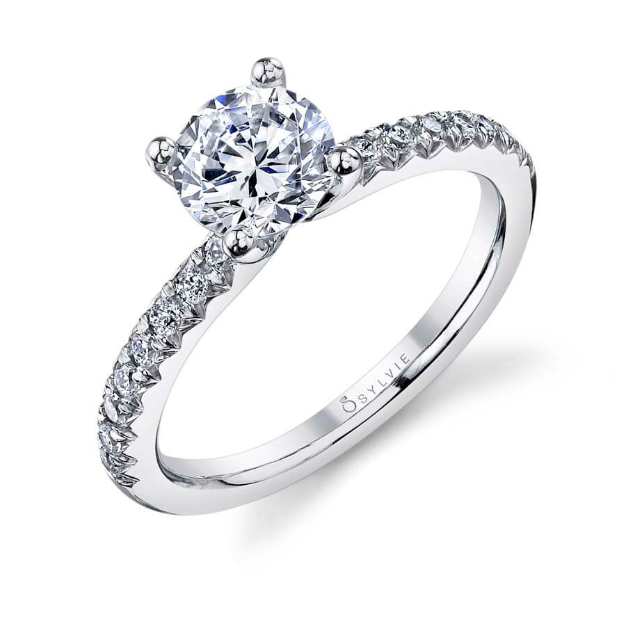 Sylvie "Heidi" 14K White Gold Classic Diamond Solitaire Engagement Ring - SY965